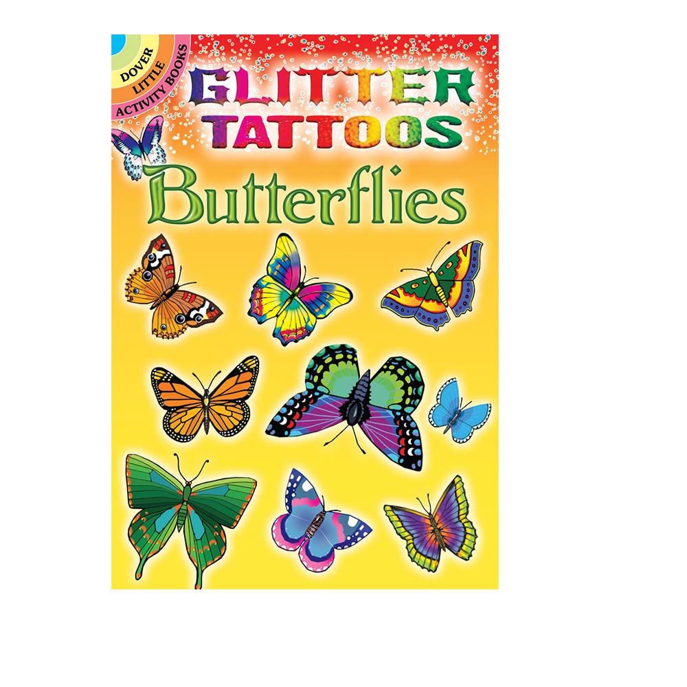 Dover, Activity Book/Set, Art & School, Tattoo Book, Glitter, Butterflies, 3899